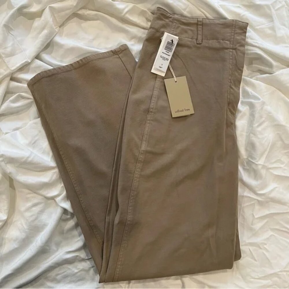 Aritzia Wilfred Free Ascendant Pant Trousers Taupe/Beige Size 12 NWT
